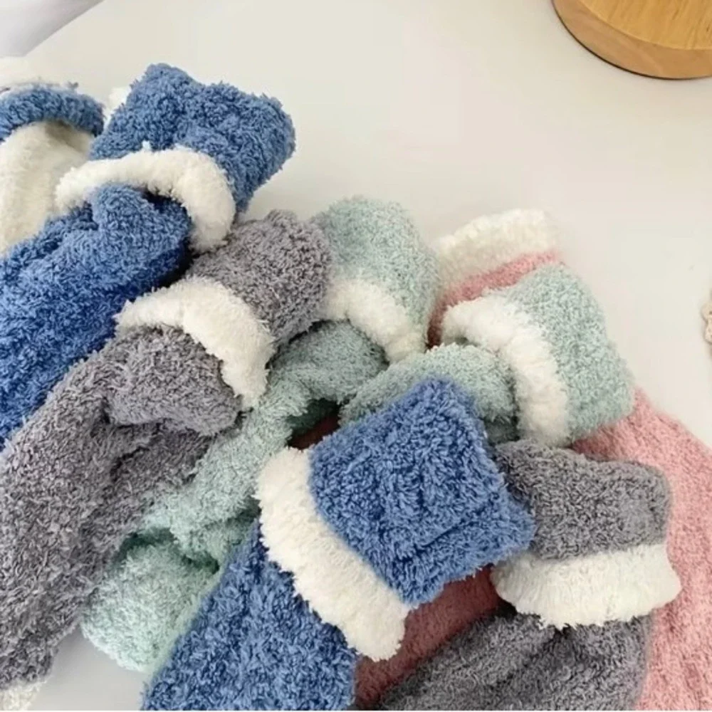 Fashion Fuzzy Thick Winter Socks One Size Cabin‎ Cozy Pastel 7 Pairs NEW